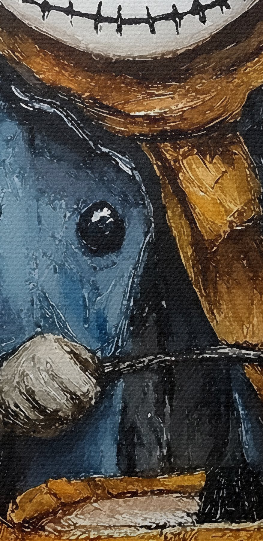 Schilderij van een persoon die een kledingstuk draagt