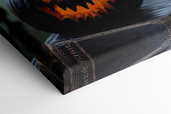 Gesneden pompoen op een boek Gesneden pompoen op een boek
