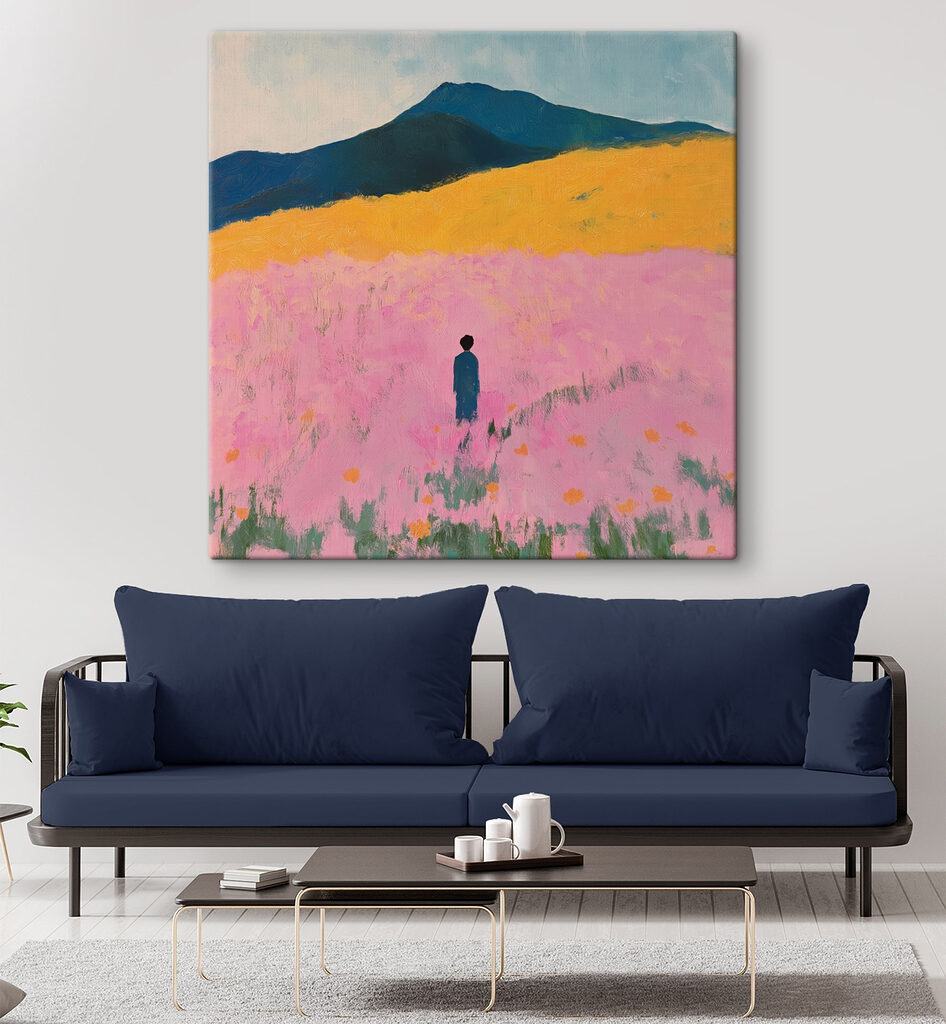 Person standing in a field of flowers Person standing in a field of flowers