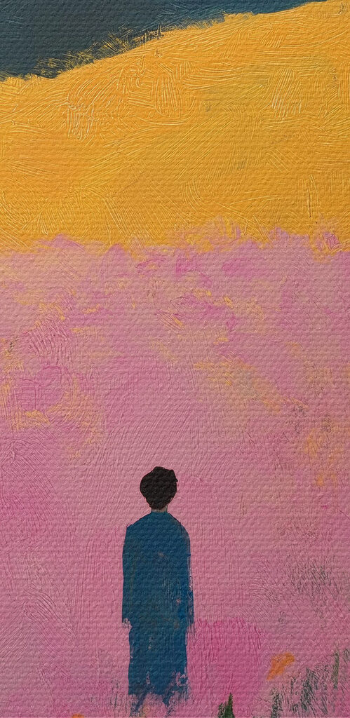 Person standing in a field of flowers Person standing in a field of flowers