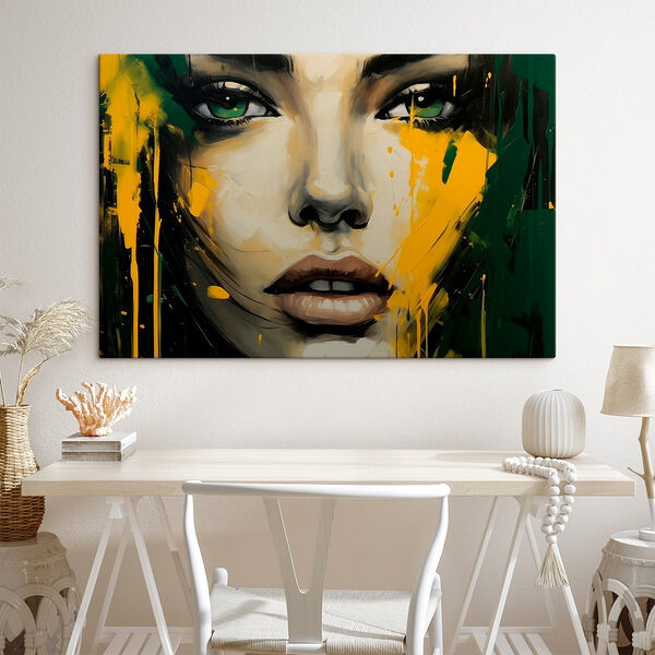 Schilderij van een vrouw’s gezicht Schilderij van een vrouw’s gezicht