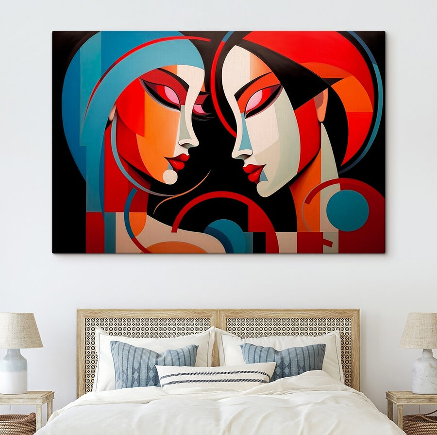 Schilderij van twee vrouwen