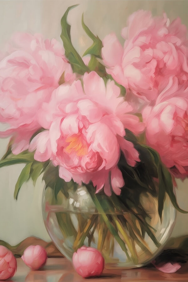 Vaas met roze bloemen Vaas met roze bloemen