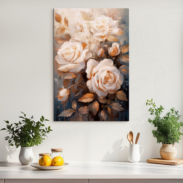 Schilderij van witte rozen Schilderij van witte rozen
