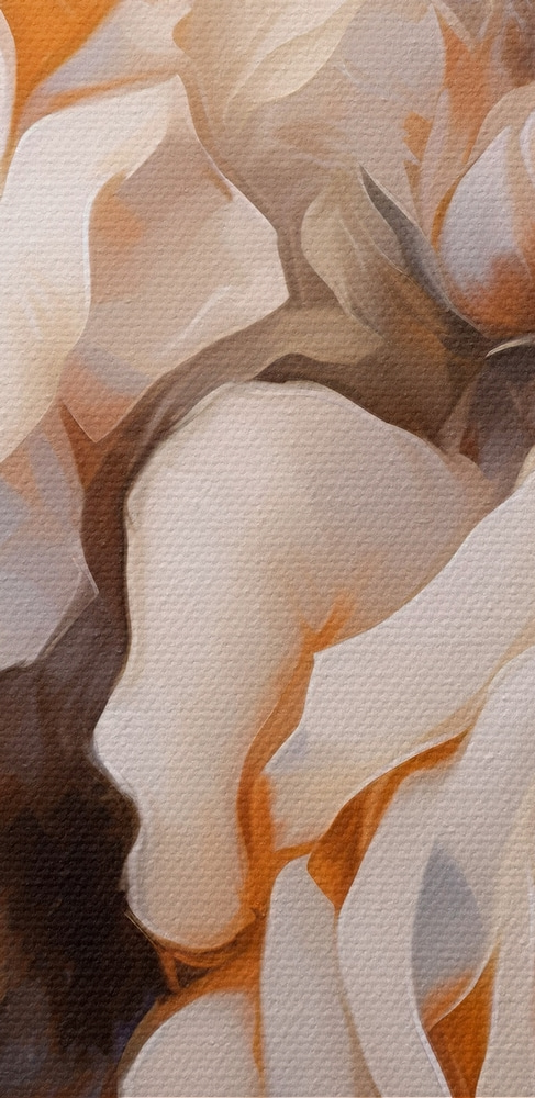 Schilderij van witte rozen