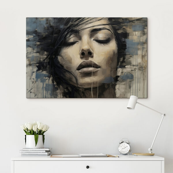 Schilderij van een vrouw’s gezicht Schilderij van een vrouw’s gezicht
