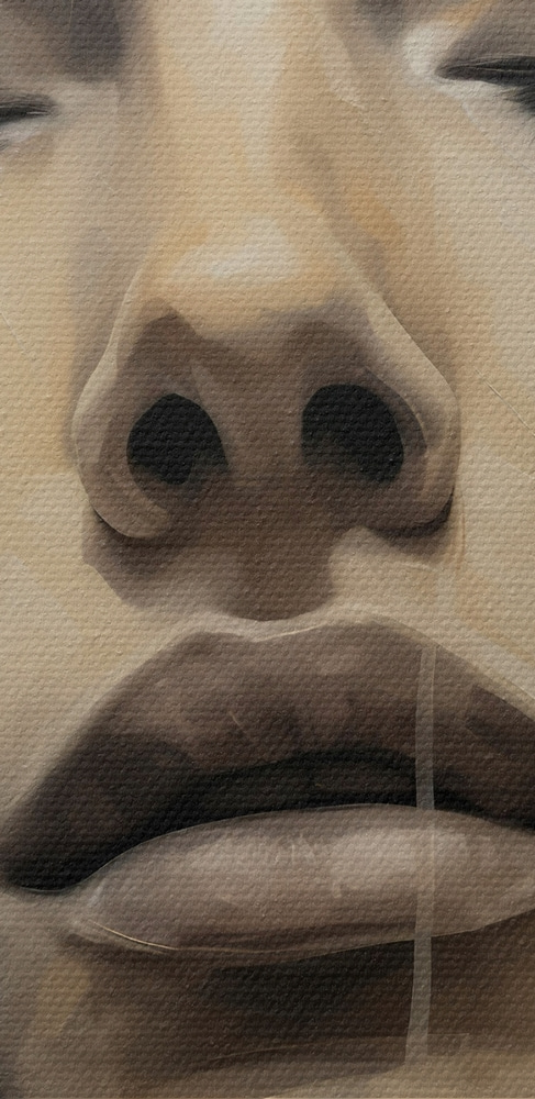 Schilderij van een vrouw’s gezicht Schilderij van een vrouw’s gezicht
