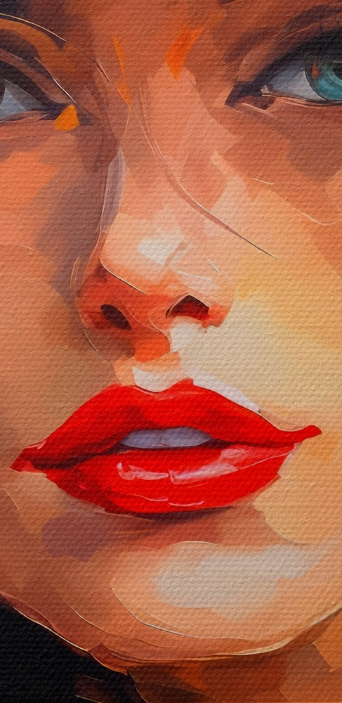 Schilderij van een vrouw met een rode hoed