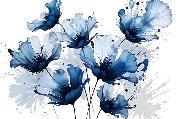 Groep blauwe bloemen Groep blauwe bloemen