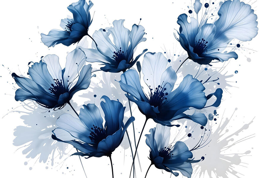 Groep blauwe bloemen