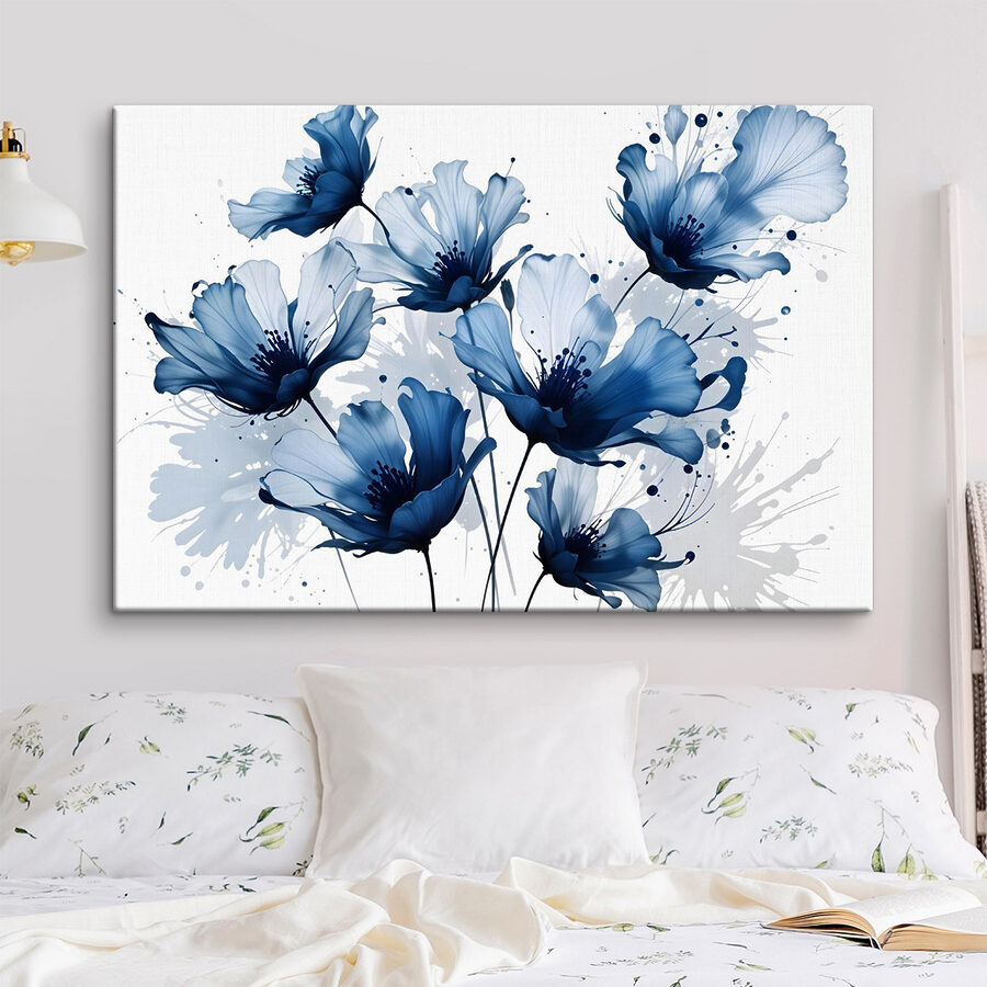 Groep blauwe bloemen