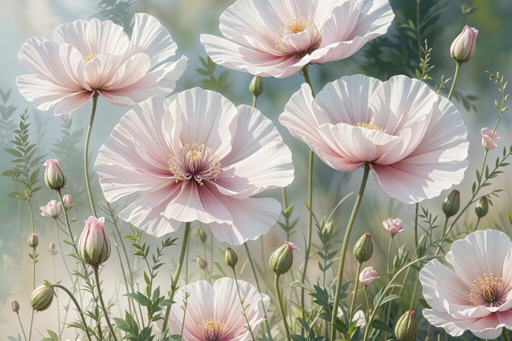 Group of white flowers Group of white flowers