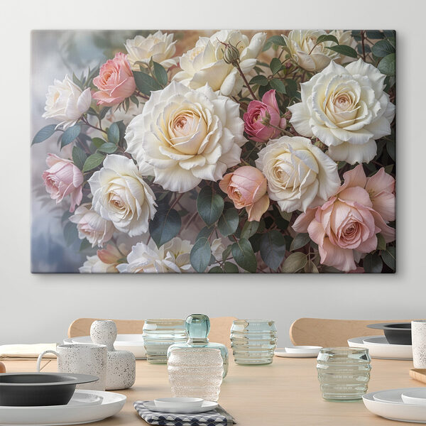 Groep witte en roze rozen Groep witte en roze rozen