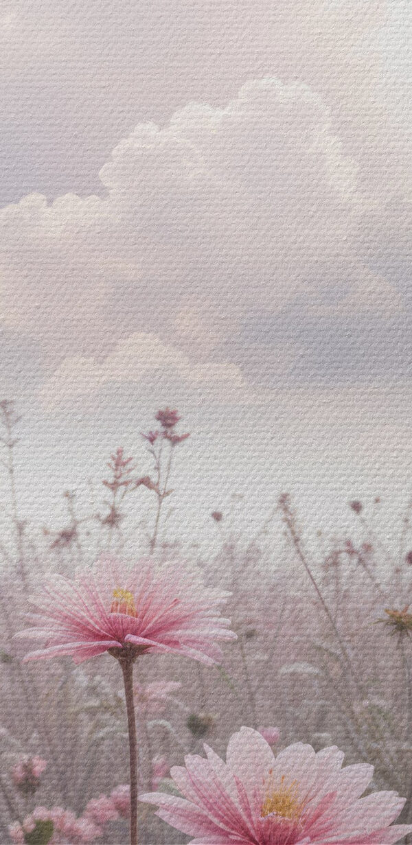 Veld met roze bloemen Veld met roze bloemen