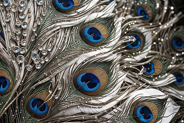 Close-up van een pauwenveer Close-up van een pauwenveer
