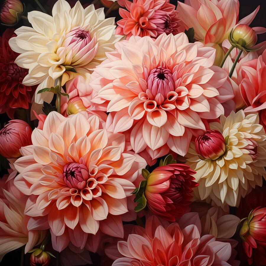 Groep roze en witte bloemen Groep roze en witte bloemen