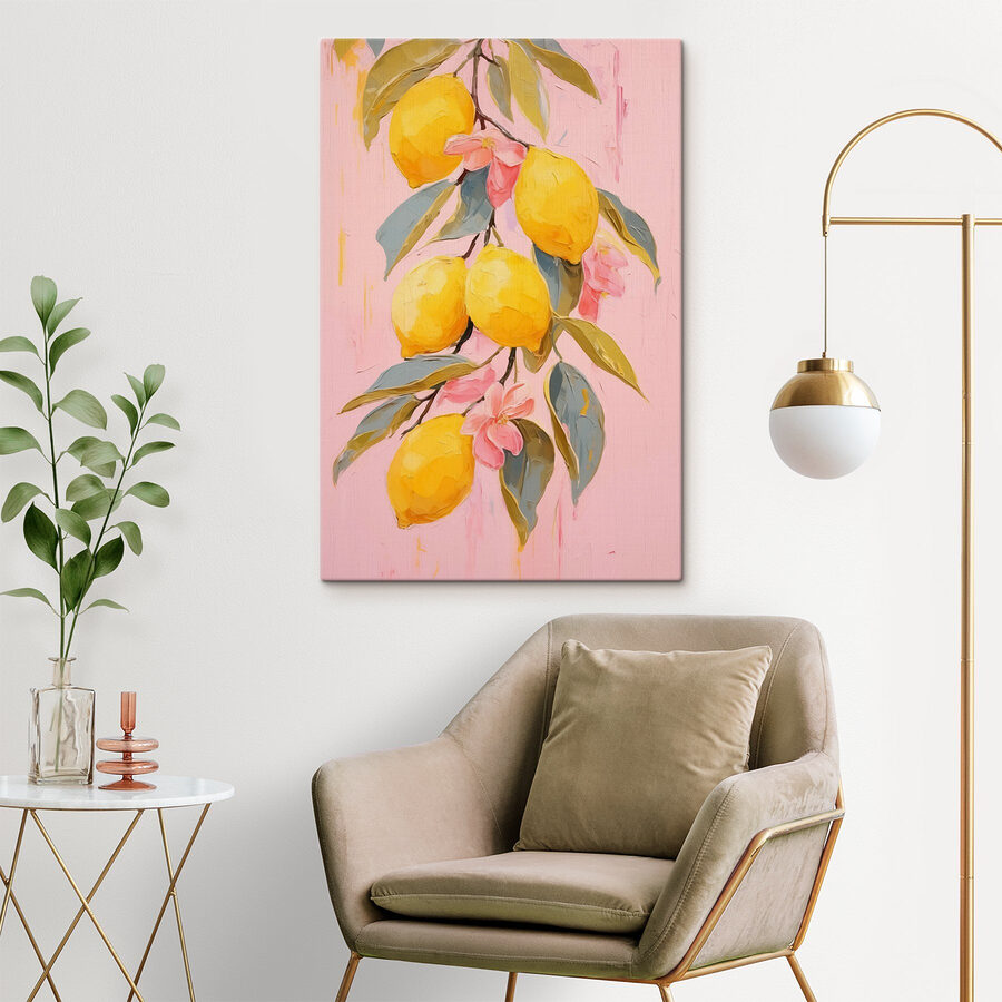 Schilderij van citroenen op een tak