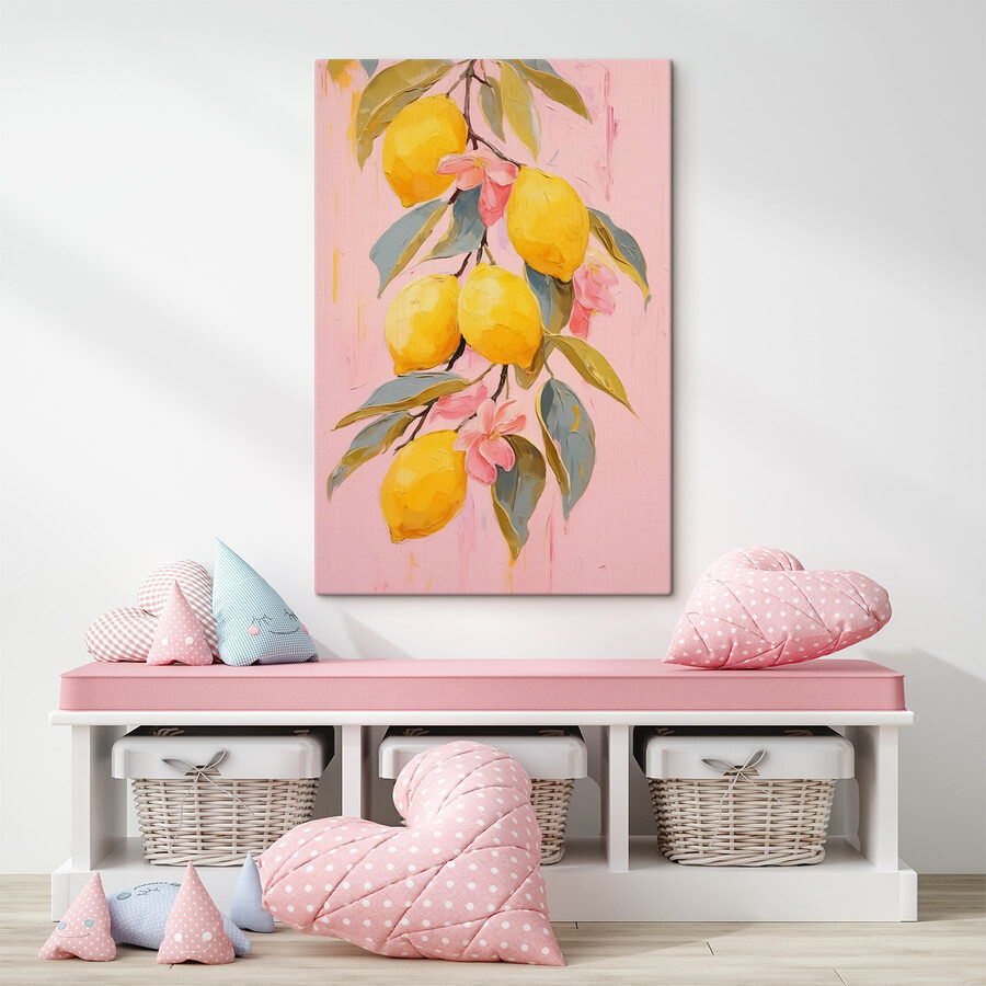 Schilderij van citroenen op een tak