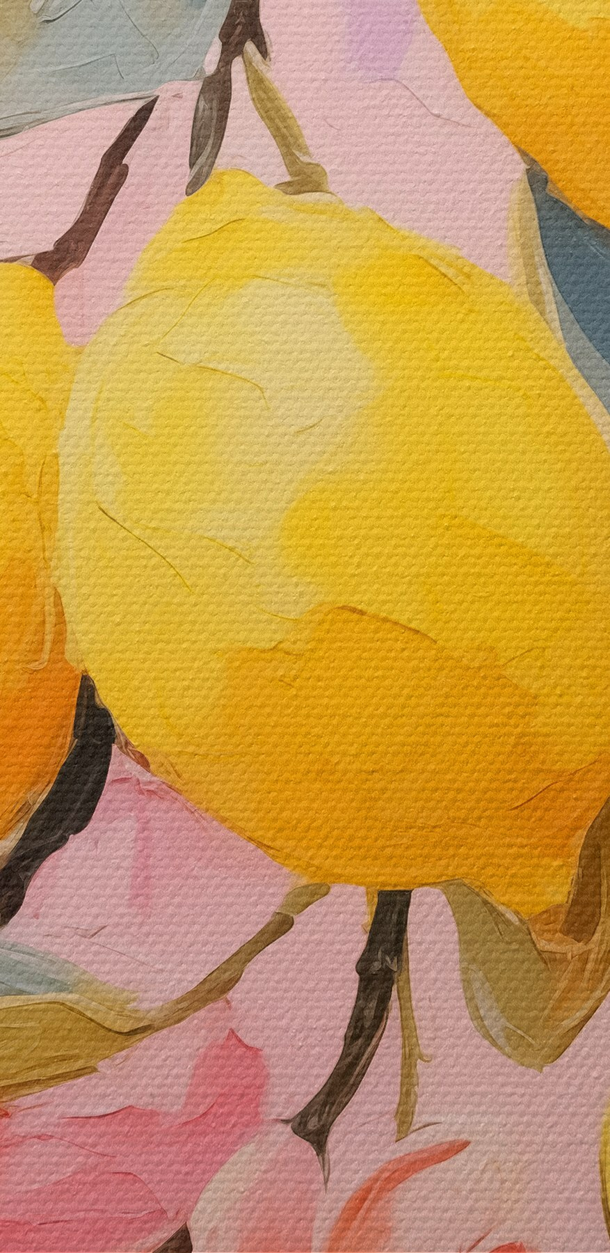 Schilderij van citroenen op een tak