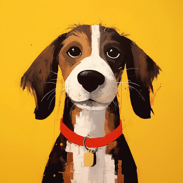 Schilderij van een hond Schilderij van een hond