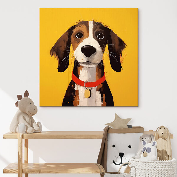 Schilderij van een hond Schilderij van een hond