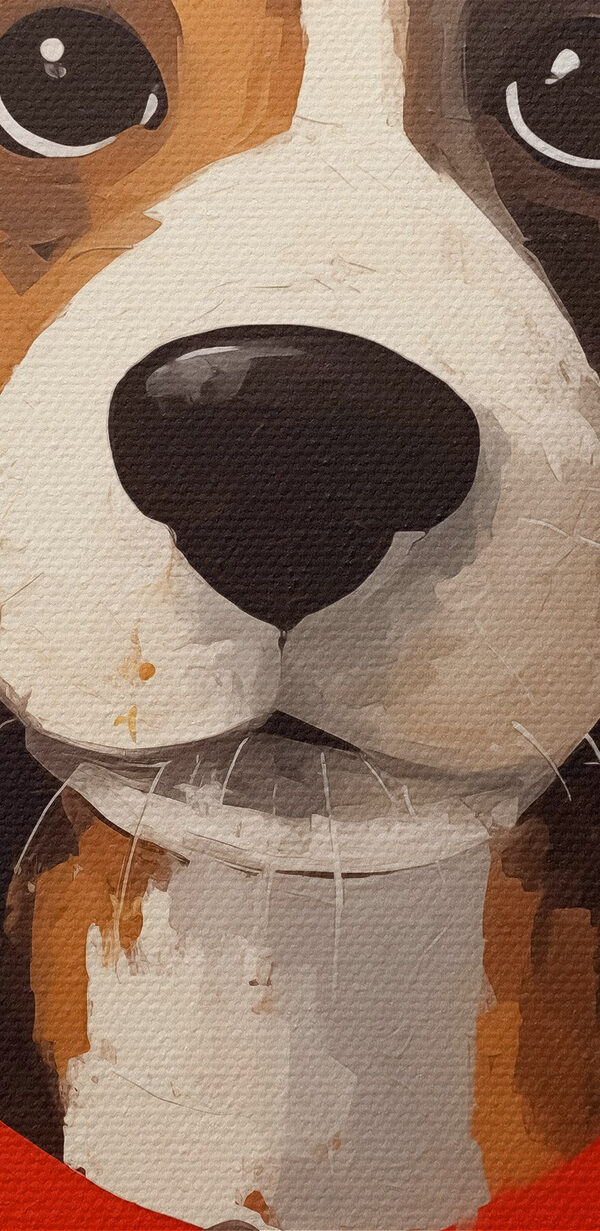 Schilderij van een hond Schilderij van een hond