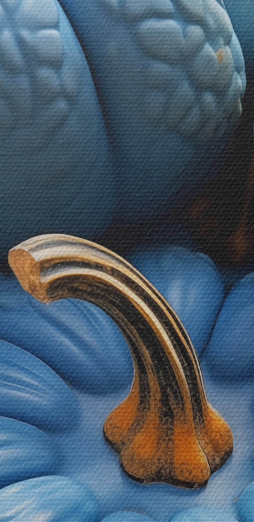 Stapel blauwe pompoenen