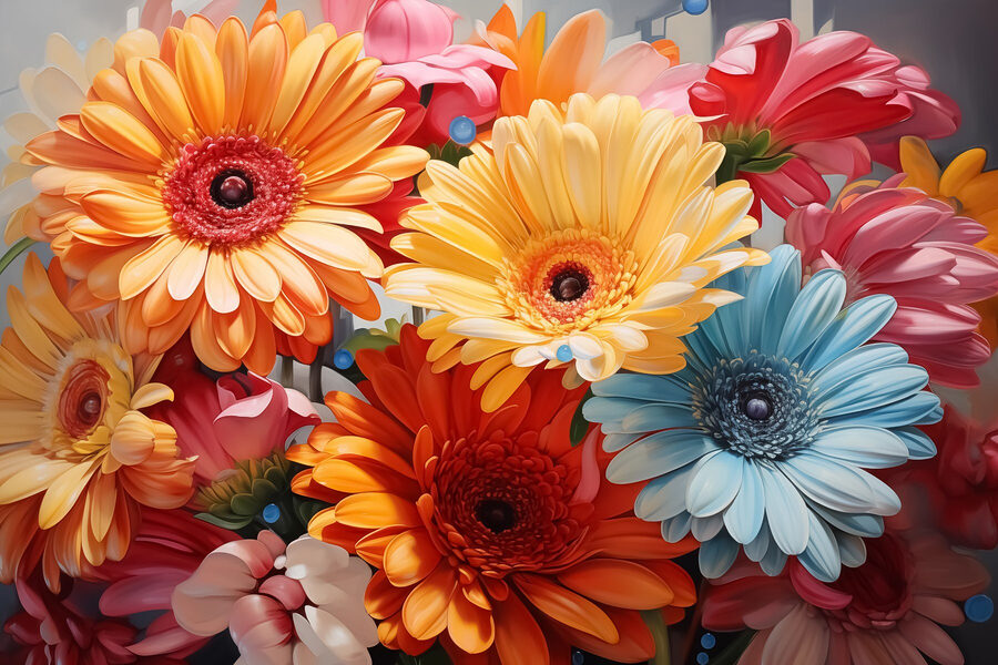 Groep kleurrijke bloemen