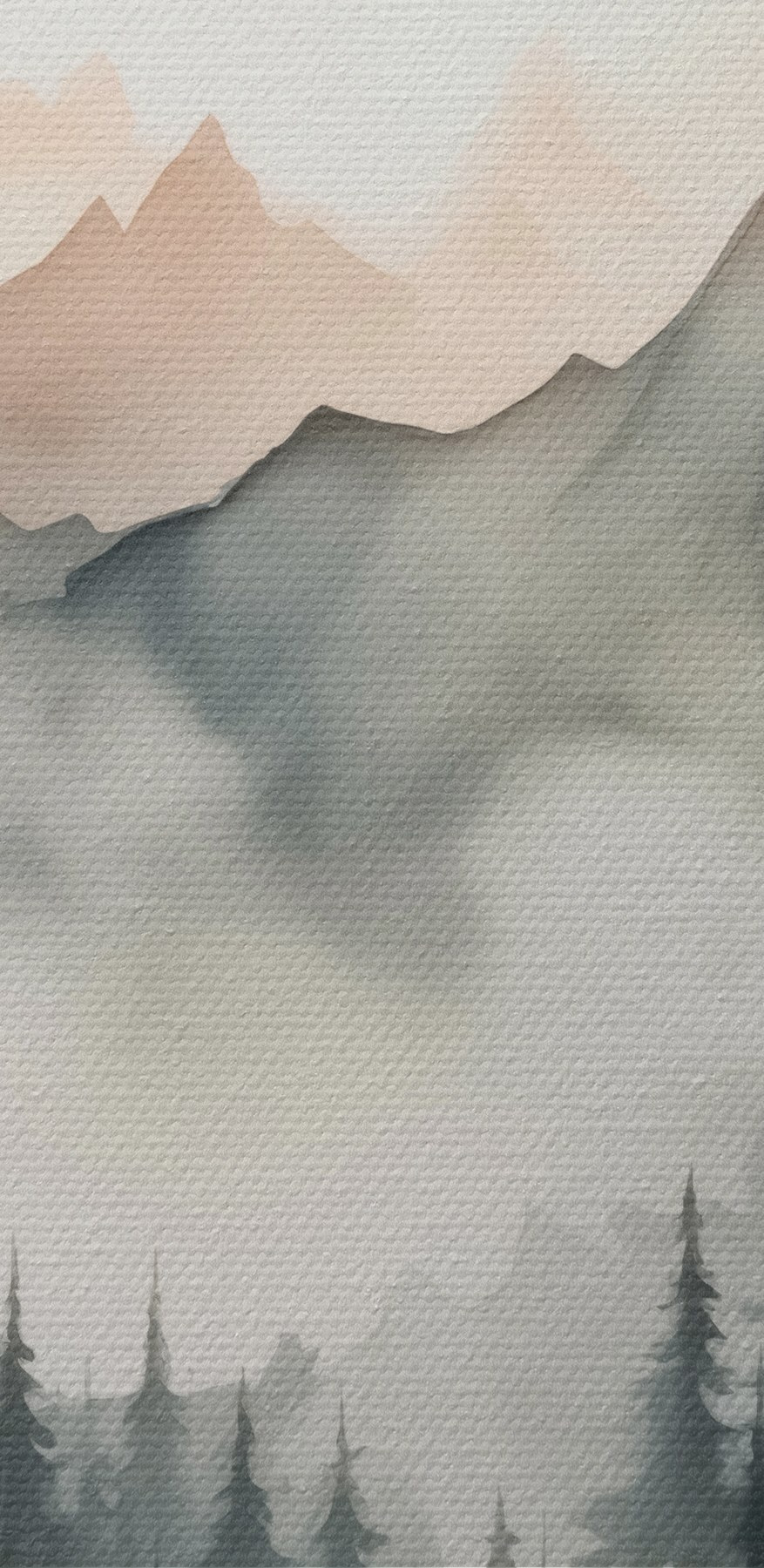Schilderij van een bos en bergen Schilderij van een bos en bergen