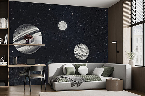 Planeten in de ruimte met sterren Planeten in de ruimte met sterren