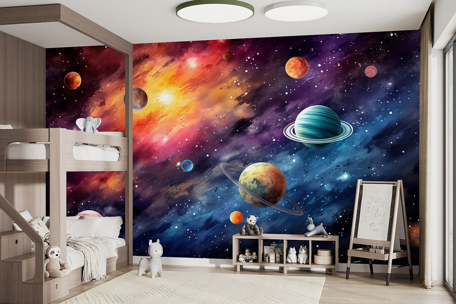 Planeten aan de hemel met planeten
