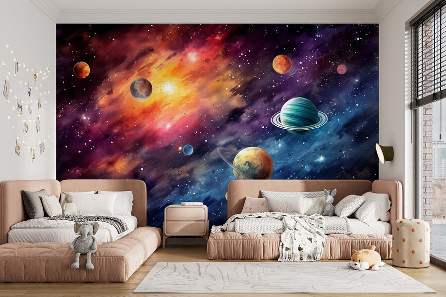 Planeten aan de hemel met planeten