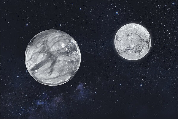 Twee planeten in de ruimte Twee planeten in de ruimte
