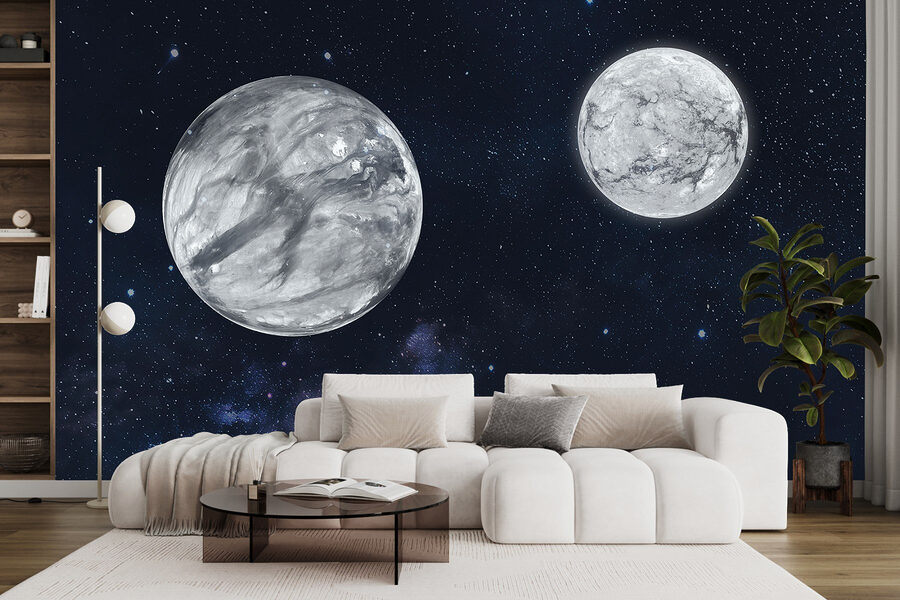Twee planeten in de ruimte