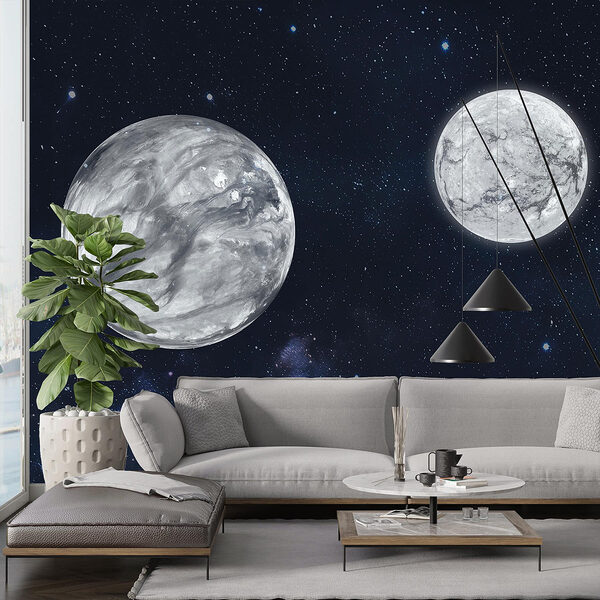 Twee planeten in de ruimte Twee planeten in de ruimte