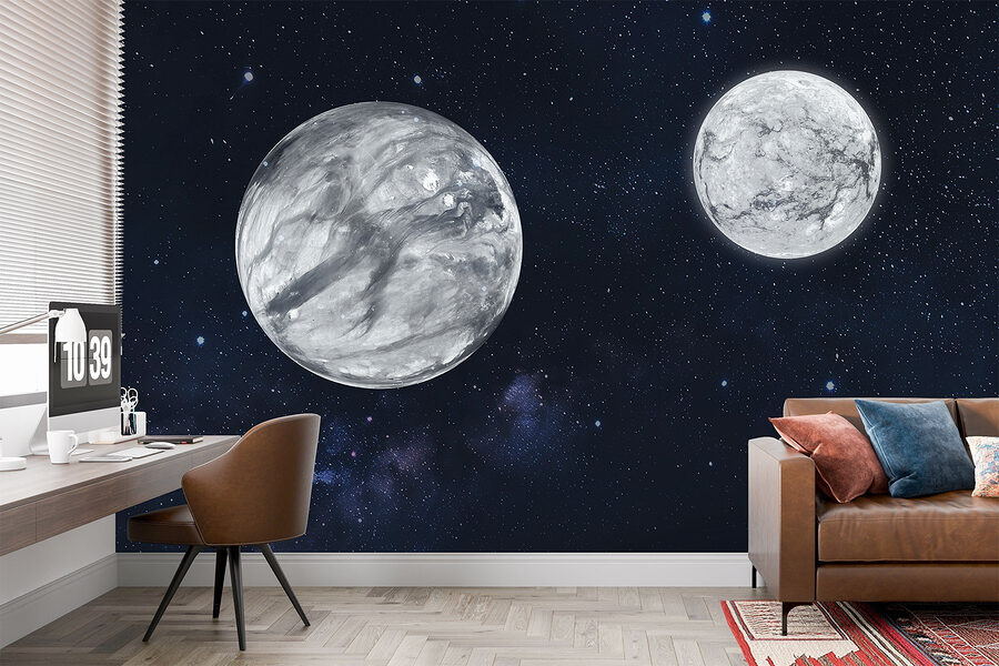 Twee planeten in de ruimte