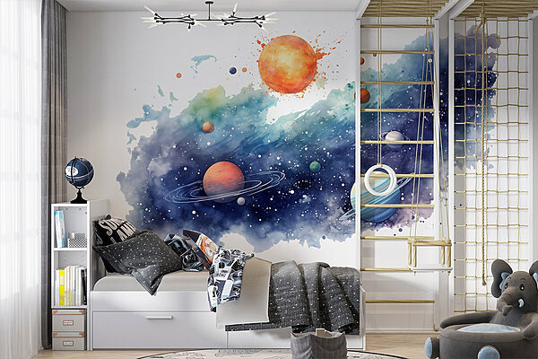 Planeten aan de hemel met planeten Planeten aan de hemel met planeten