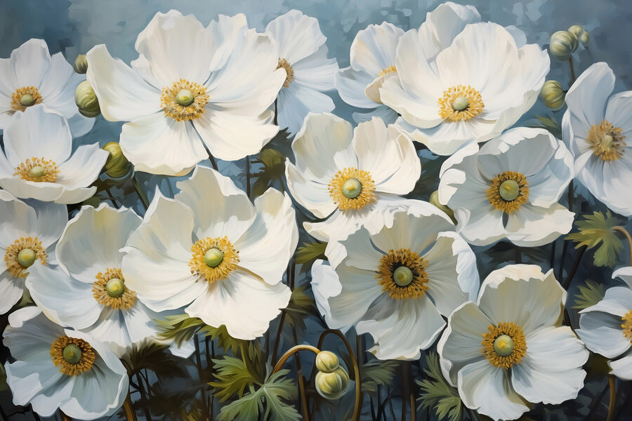 Groep witte bloemen
