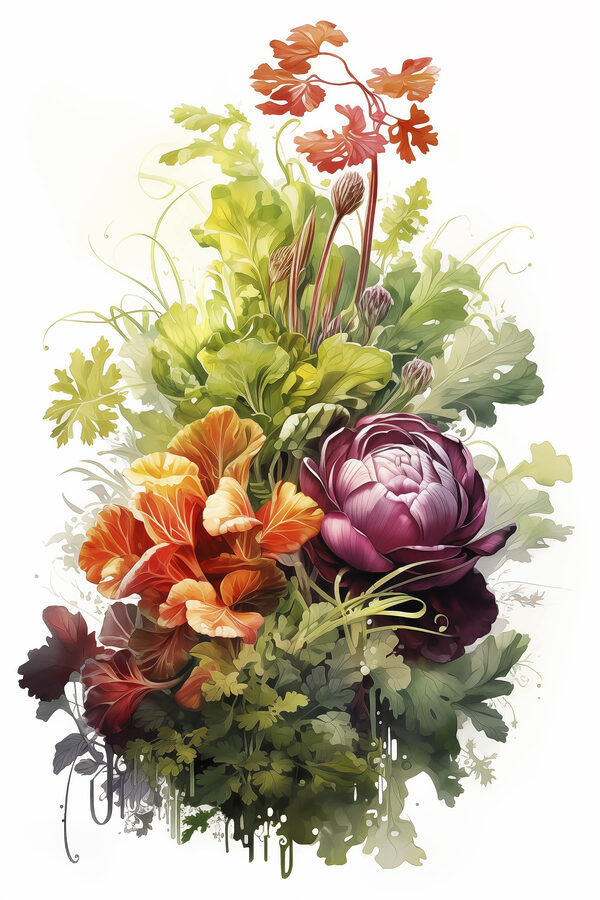 Bouquet of flowers and leaves Bouquet of flowers and leaves