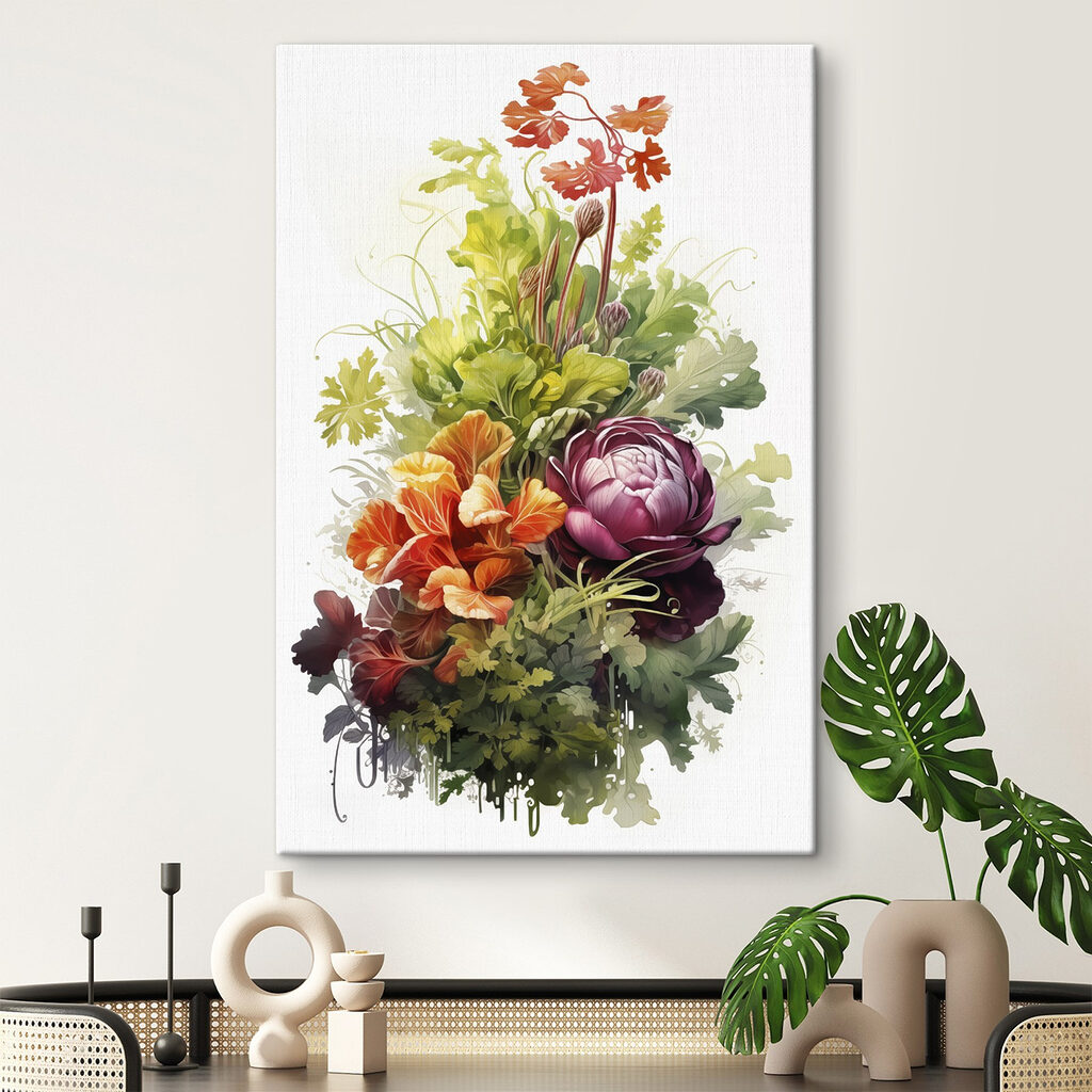 Bouquet of flowers and leaves
