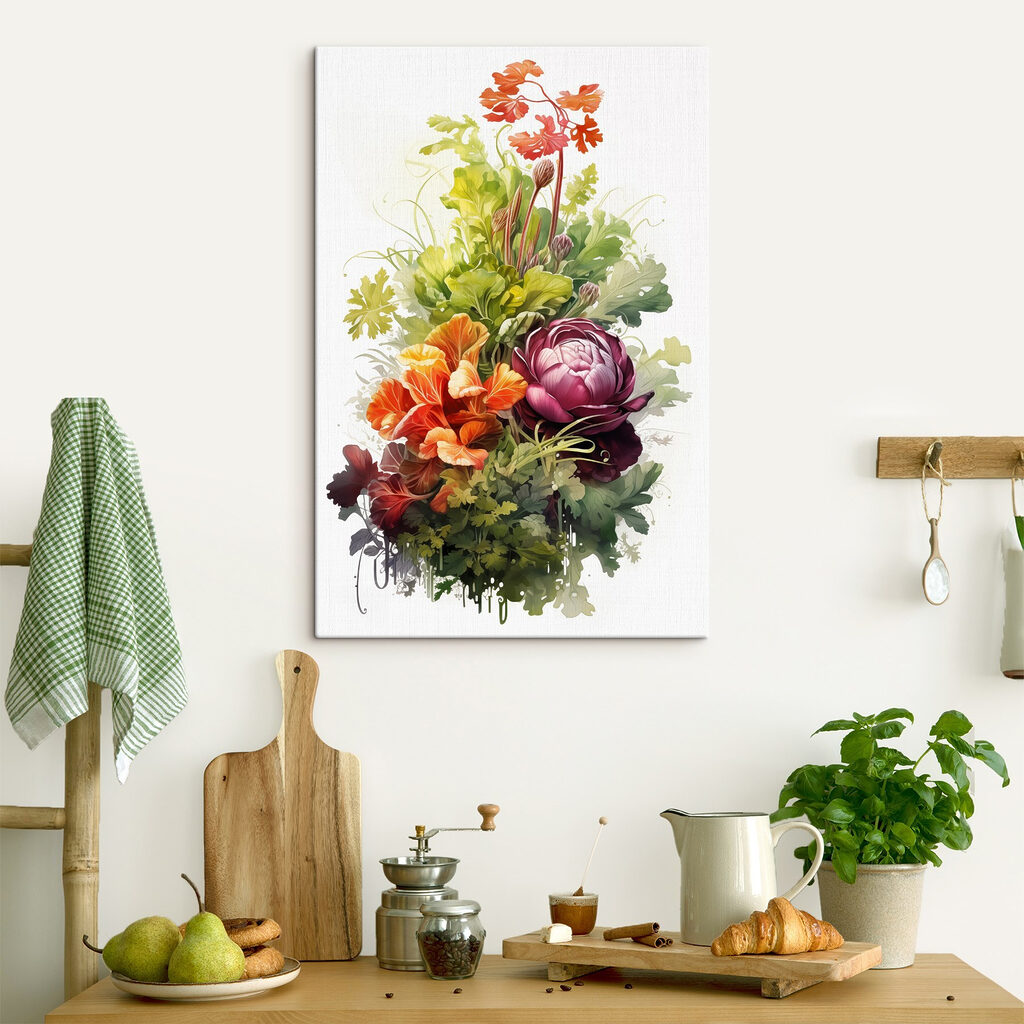 Bouquet of flowers and leaves