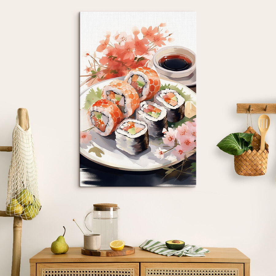 Bordje sushi en saus