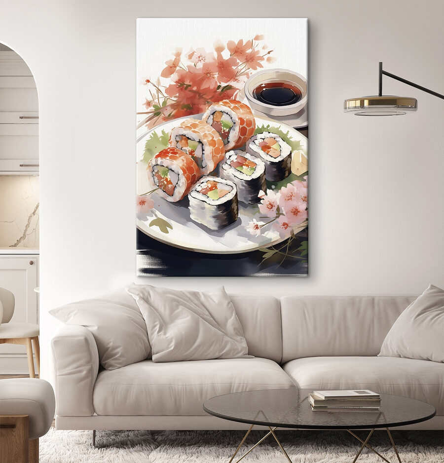 Bordje sushi en saus