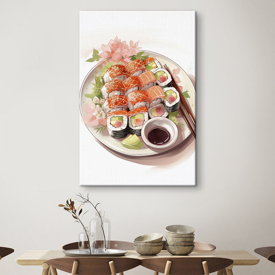 Bordje sushi met stokjes