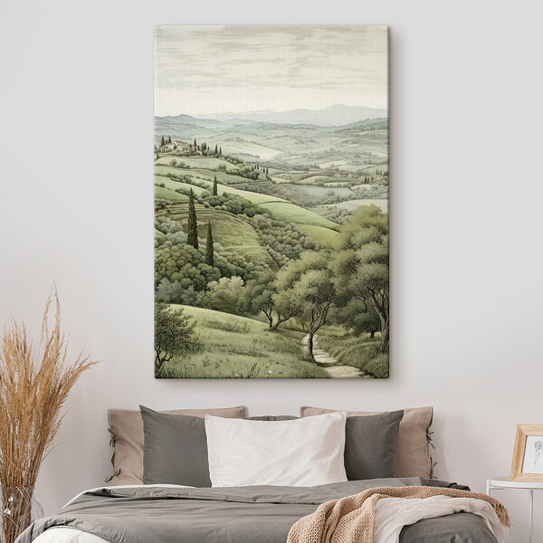 Landschap met bomen en een huis Landschap met bomen en een huis