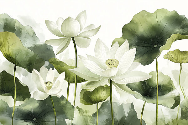 Groep witte bloemen met groene bladeren Groep witte bloemen met groene bladeren