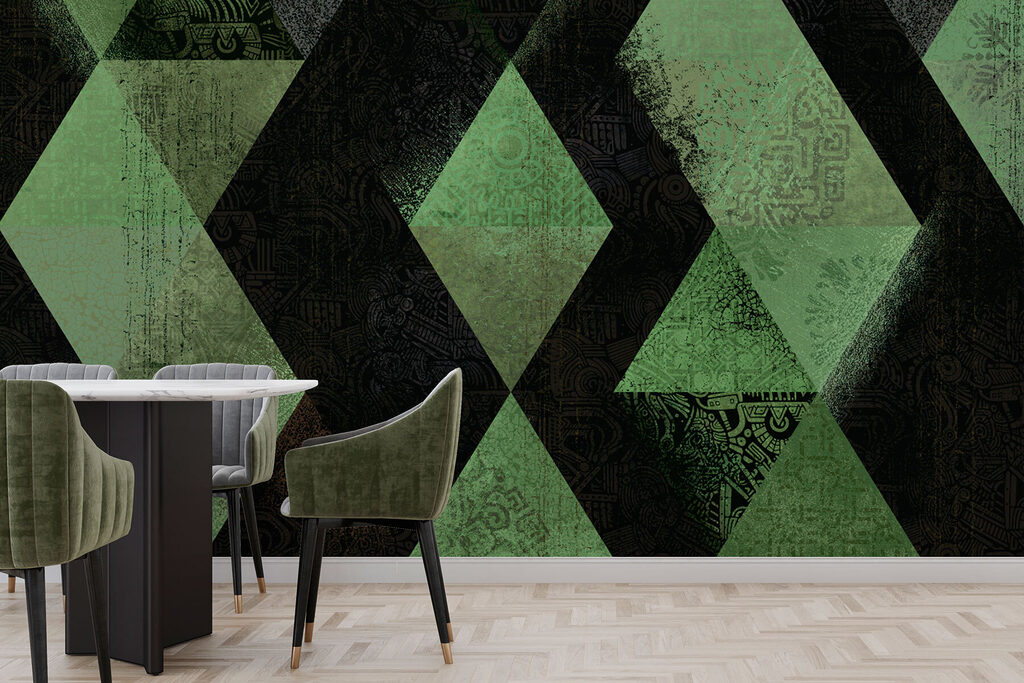 Black and green diamond pattern