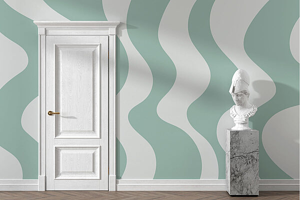 Groene en witte golvende lijnen Groene en witte golvende lijnen