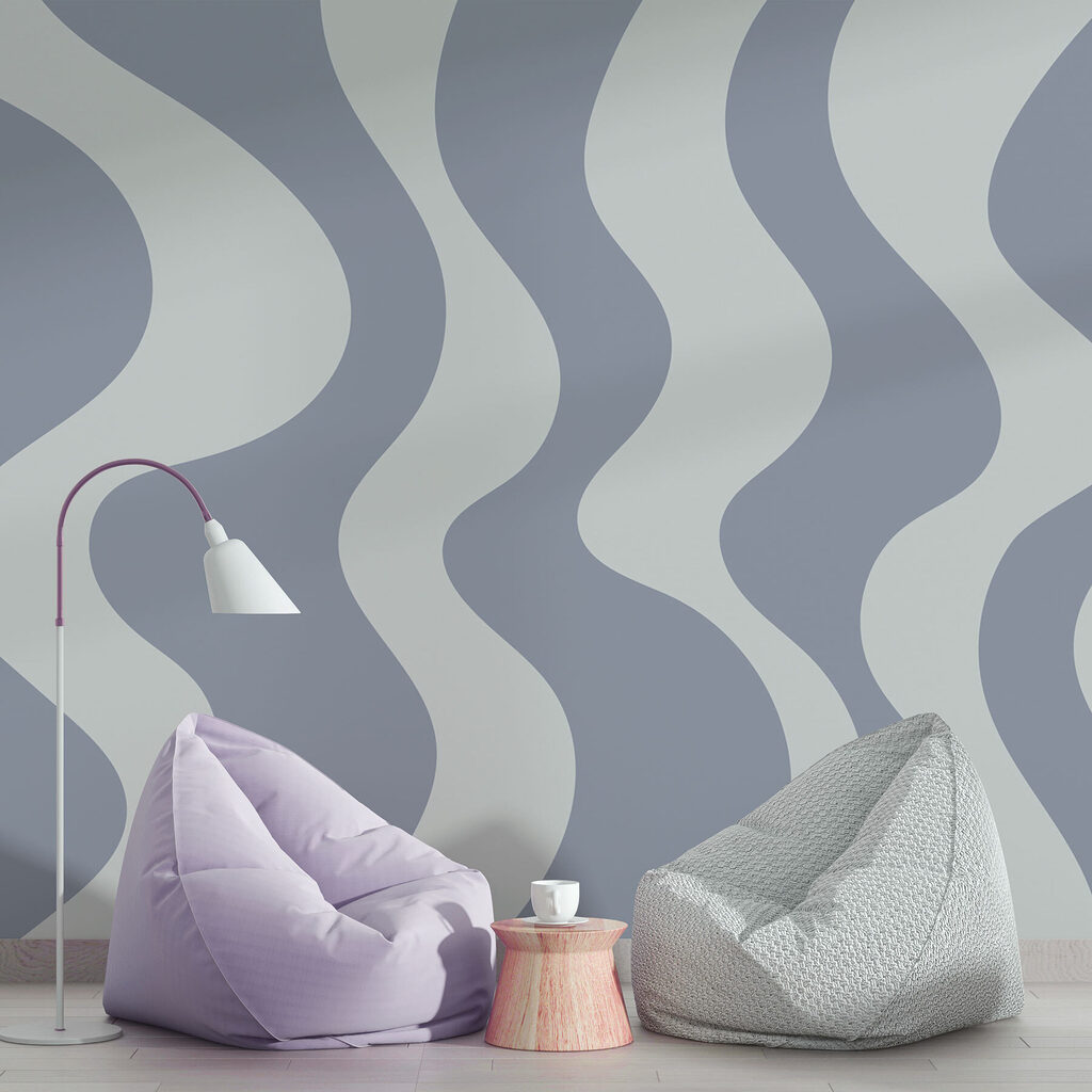 Grey and white wavy lines