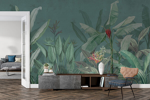 Behang met planten en bloemen Behang met planten en bloemen